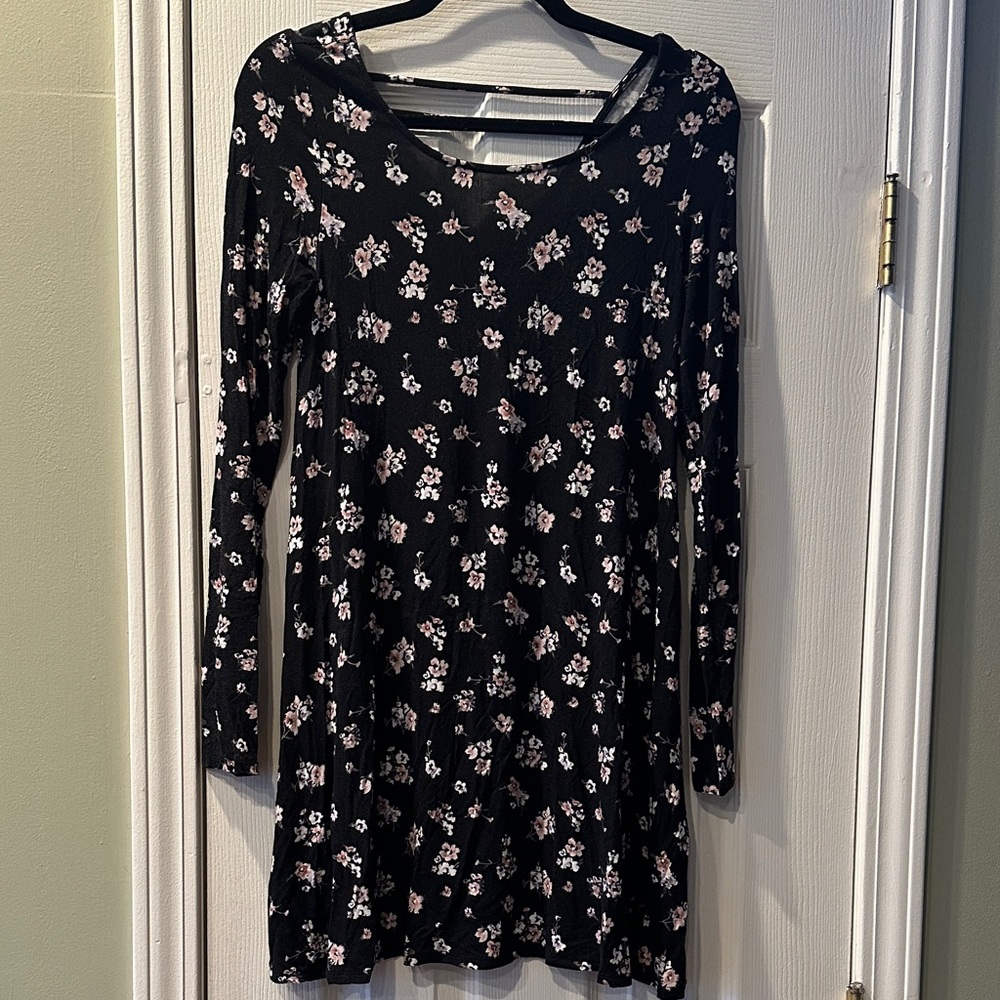 Garage Floral Black Long Sleeve Dress
